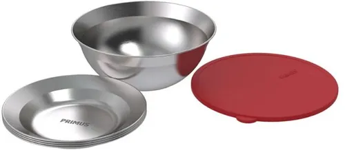 Primus Campfire Serving Kit - Camping Zubehör in Grau - Kochutensilien für Campingliebhaber, beinhaltet alles für die perfekte Mahlzeit im Freien und ist leicht zu transportieren.