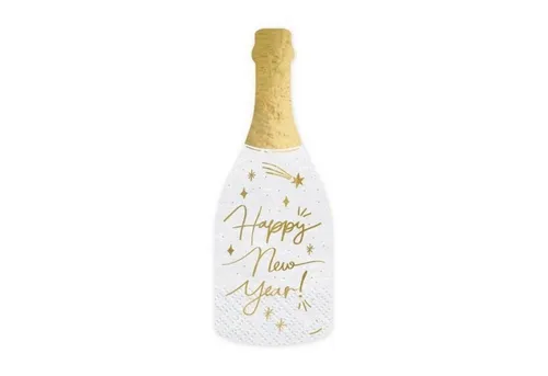 partydeco Papierserviette Servietten Champagner 'Happy New Year' 20Stk./7x19