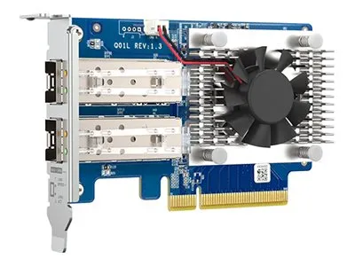 QNAP QXG-10G2SF-NXE Dual-port SFP+ 10GbE Netzwerk Erweiterung - NAS Zubehör mit zwei 10GbE SFP+ Ports für ultraschnelle Netzwerkverbindungen, ideal für datenintensive Anwendungen und verbesserte Netzwerkleistung.