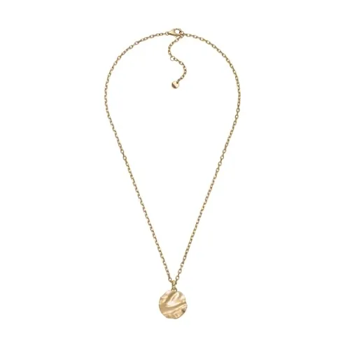 Skagen Damen Edelstahl oder Halbedel Anhänger Halskette - Elegante Kette aus goldfarbenem Edelstahl mit polierter Oberfläche und sicherem Karabinerverschluss, ideal für jeden Anlass - Länge 45,72 cm, perfekt für stilbewusste Damen.