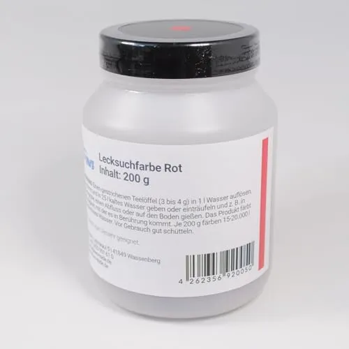 HWS Lecksuchfarbe Markierungsfarbstoff für Wasser, 200 g Dose (Rot)