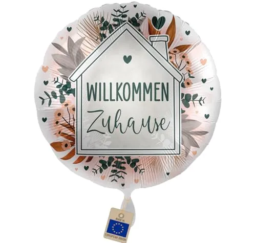 Folienballon Willkommen Zuhause – Ballon mit Haus-Motiv