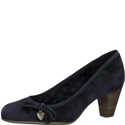 s.Oliver Damen Pumps mit Schleife und Herzdetail, Blau (Navy), 41 EU - Damen-Pumps mit SOFT FOAM Technologie für höchsten Tragekomfort und optimale Passform, ideal für schicke Anlässe und den ganzen Tag.