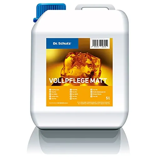 Dr. Schutz Vollpflege Matt 5 L für Vinylboden - Optimaler Schutz für PVC-Bodenbeläge, bildet eine rutschhemmende, matte Schutzschicht und verringert Schmutzhaftung. Ideal zur Auffrischung und Pflege von elastischen Böden, Made in Germany.