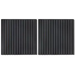 vidaXL Wandpaneele 2er Set Anthrazit 60,5 x 60 cm - Moderne Wandpaneele aus Holzwerkstoff mit Eichenfurnier, die deinem Zuhause einen minimalistischen Look verleihen. Einfach zu montieren, ideal zur Akzentuierung und Geräuschdämpfung in deinen Wohnräumen.