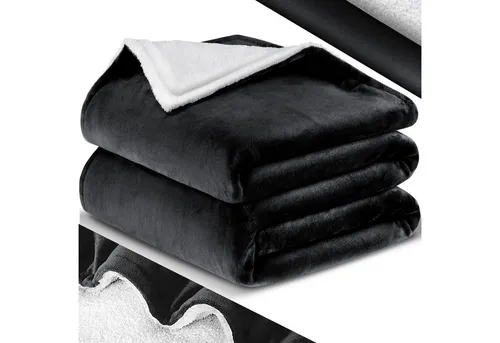KESSER® Kuscheldecke XXL Schwarz in schwarz von Kesser