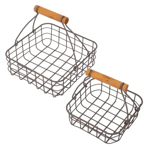 2er Set Serviettenhalter Braun Metall - Serviettenringe & -halter, dekorativ mit Holzgriff, ideal für ein gemütliches Landhaus-Ambiente in Ihrer Küche oder beim Essen.