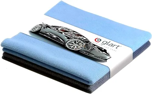 Glart 2er Set Microfasertücher Scheibentücher für Auto 40x40 cm Microfasertuch Fenstertücher Scheibentuch