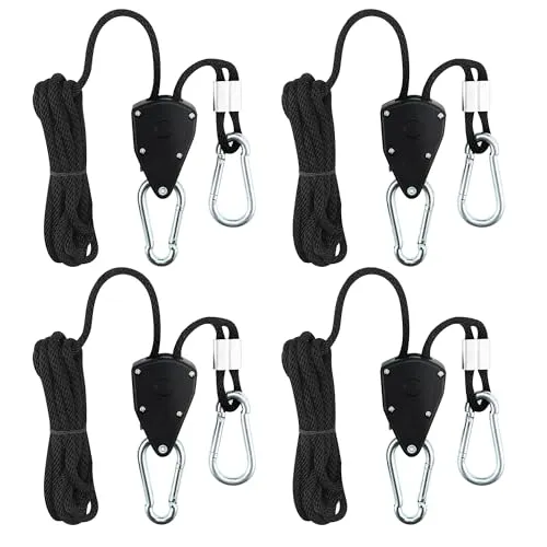 Stück Einstellbare Seil Ratsche, 1/8 Zoll Seil Ratsche mit Haken, Einstellbare Seilratsche mit Haken,Ratchet Hanger,für Pflanzenfächer, leichte Zimmerpflanzen 4