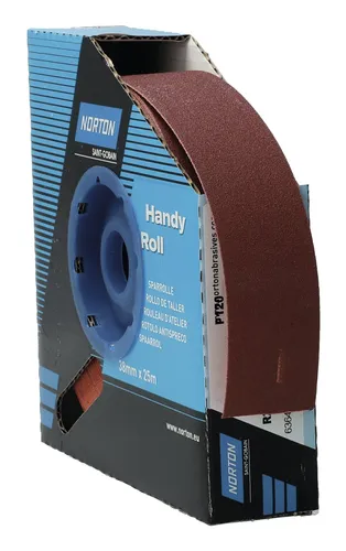 Norton Sparrolle R222 38 mm x25m P120 - 63642531812 - Hochwertige Schleifrolle für präzise Oberflächenbearbeitung, ideal für Handwerksprojekte und professionelle Anwendungen.