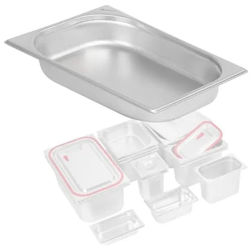 Mahlzeit GN Behälter 1/2 | Höhe 65 mm | Verschiedene Größen verfügbar | Edelstahl Gastronomiebehälter | Gastronorm Behälter, Gastronormbehälter, Wärmebehälter für Chafing Dishes
