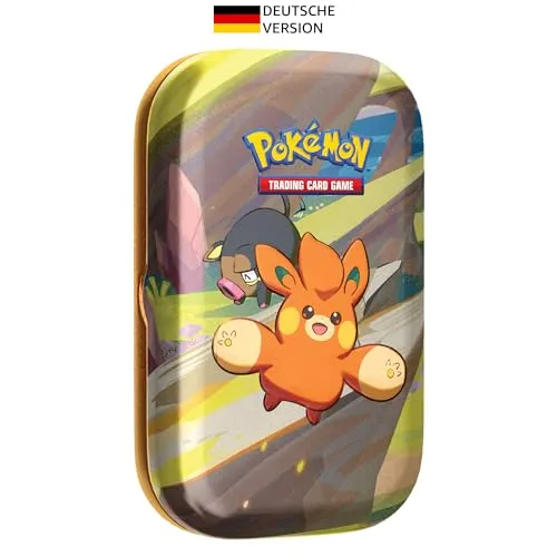 Pokémon-Sammelkartenspiel: Mini-Tin-Boxen Paldea-Freunde – Pamo (2 Boosterpacks, 1 Bildkarte & 1 Stickerbogen) Deutsche Version