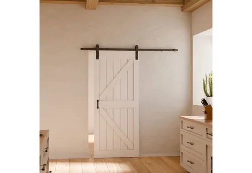 inova wohnen Schiebetür Holzschiebetür Scheunentor Weiß in weiß von inova wohnen