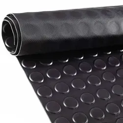 Gummi Antirutsch Premium TPE Geruchsarm Bodenbelag Noppen Muster Schwarz 3mm Stark 100 cm Breite 50 cm Länge