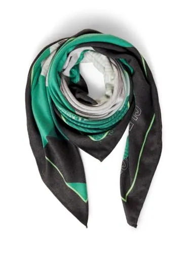 CECIL Damen Halstuch easy green A – Gemustertes Tuch - Stylisches Halstuch mit einzigartigem Design aus weichem Materialmix. Ideal für vielseitige Looks, Maße ca. 110x110 cm.
