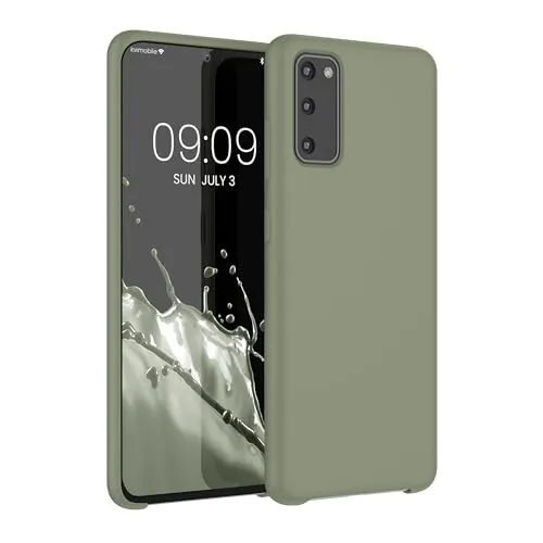 kwmobile Handyhülle für Samsung Galaxy S20 Hülle - Case Silikon - Kabelloses Laden - Schutzhülle Cover in Graugrün