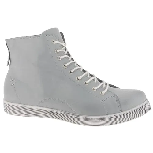 Andrea Conti Komfort Stiefeletten High Sneaker Damen 31343933323331 - Wanderschuhe aus hochwertigem, butterweichem Leder mit gepolsterter Zunge und wechselfußbett für hohen Tragekomfort. Ideal als Barfuß-Schuh für den Sommer, sportliches Design in Hellgrau.