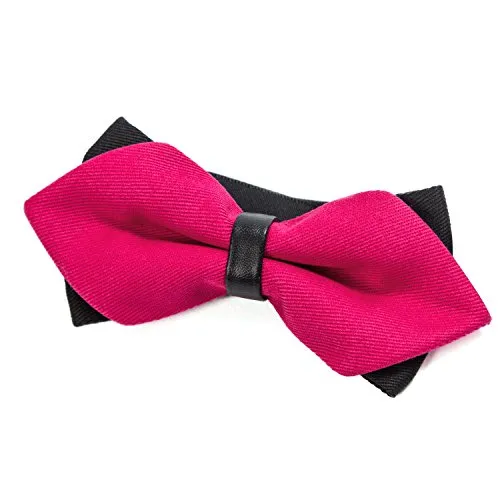 DonDon spitze Herren Fliege Schleife im Retro Look mit Haken gebunden vorgebunden und längenverstellbar pink