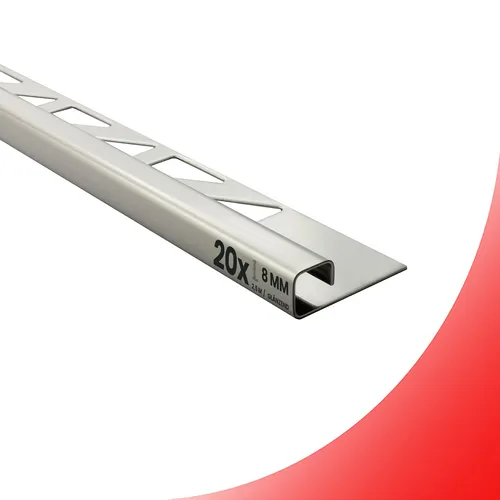 20x Quadrat Edelstahlschiene Fliesenprofil 250cm 8mm glänzend - Praktische Fliesenschienen aus hochwertigem Edelstahl, glänzend und robust. Ideal für moderne Raumgestaltungen und perfekt für den professionellen Einsatz.