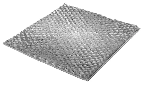 Kleine Wolke Badteppich Cory Anthrazit 60x60 cm - Flauschiger Badteppich in eleganten Grautönen, 100% Polyester, schnell trocknend, maschinenwaschbar und trocknergeeignet – ideal für Ihr Badezimmer.