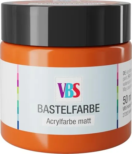 VBS Bastelfarbe 50 ml wasserfest lichtecht geruchsneutral lösungsmittelfrei hochpigmentiert matt Malfarbe Malen Farbe Farben Rotbraun
