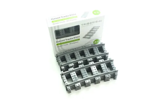 Kurvengleise R104, 8 Stk., Viertelkreis – kompatibel mit L ego City 60197, 60198