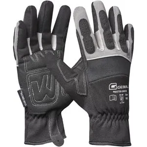 Gebol Arbeitshandschuhe Master Shock, 709831, Kunstleder, schwarz, Größe 9 / L