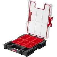 PROREGAL QBRICK Sortimentskasten One M HxBxT 26,5 x 36,5 x 7 cm 6 Fächer 2,5 Liter Mit Deckgriff Mit Klemmverschlüsse Schwarz