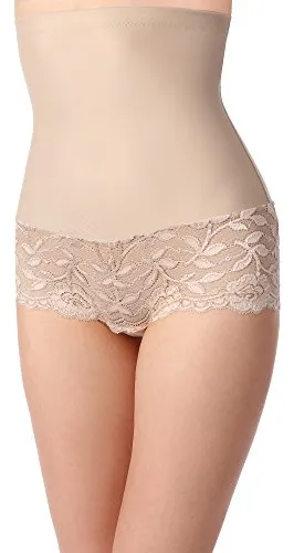 Bellivalini Damen Slip Miederslip figurformend Bauch Weg Effekt Shapewear BLV50-104 (Beige, L)
