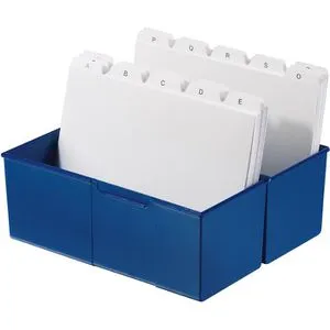 Han Karteikasten 975-14, A5, aus Kunststoff, blau, für 500 Karteikarten