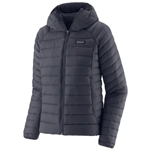 Patagonia Women Down Sweater Hoody Smolder Blue (XS) - Funktionsjacke aus 100% recyceltem Nylon, winddicht und mit 800er Daunenfüllung für hervorragende Wärme. Ideal für umweltbewusste Outdoor-Enthusiasten.