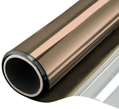 CHEIGHY Spiegelfolie Fenster Sichtschutz Selbstklebend - Blickdicht von Außen & Sonnenschutzfolie Innen Statisch Haftend Fensterfolie UV-Schutz für Haus Wohnzimmer (Tee Silber, 44.5 x 200 cm)