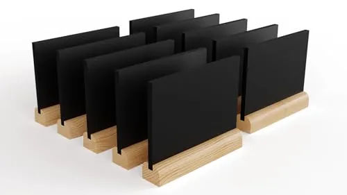 Produktbild ALLboards Mini doppelseitige Kleine Tafeln 10 Stück Set mit Staffelei, Rechteck, Kreidetafel