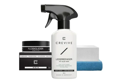 CREVIVE Flüssigleder Set 50 ml + Lederreiniger 250 ml von CREVIVE