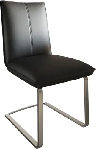 DELIFE Freischwinger Lelio-Flex Echt-Leder Schwarz von Delife