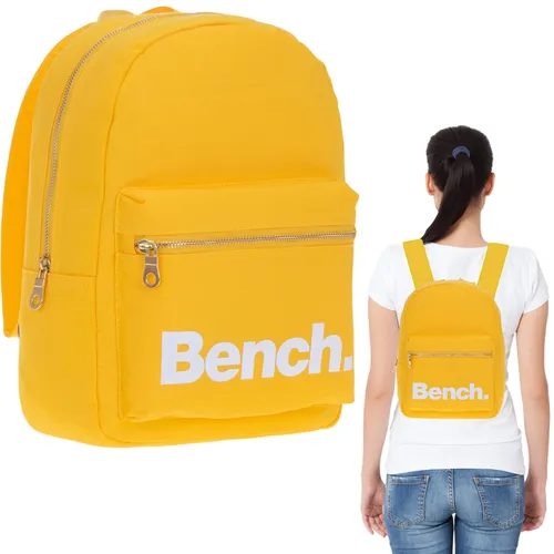 Damenrucksack Bench Daypack small 64158 Gelb - Damentaschen: Stilvoller kleiner Rucksack in leuchtendem Gelb mit goldenen Akzenten, perfekt für Freizeit und Business. Aus robustem Polyester mit praktischen Außentaschen.