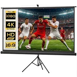 HOMCOM Beamer Leinwand mit Stativ 100 Zoll – HD 4K - Ideal für Filmabende und Präsentationen: Diese 100 Zoll Rollo-Leinwand bietet eine brillante Bildqualität und ist dank der stabilen Metallkonstruktion sowohl im Büro als auch zu Hause zuverlässig einsetzbar.