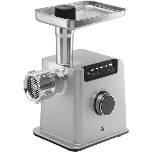 WMF Profi Plus Fleischwolf elektrisch - Fleischwolf mit 350W Motor und 2200W Blockierleistung, ideal für schnelles Zerkleinern und Wurstfüllen. Inkl. 7 Aufsätze für vielseitige Zubereitung.