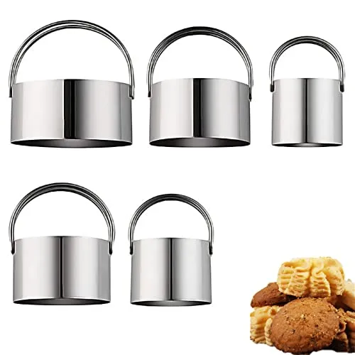 Stück Ausstecher rund Ausstechformen Ringe Keksformen Edelstahl Cookie Cutter Ring für Mousse-Kuchen Plätzchen Kekse Gebäck 5