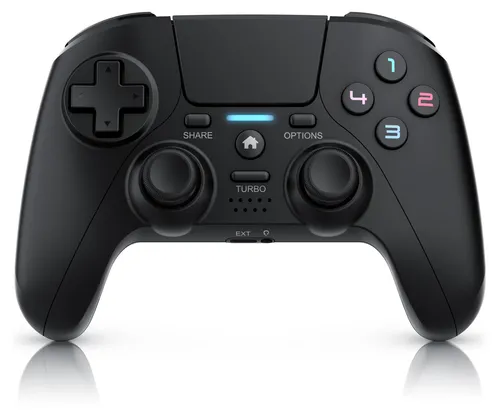 CSL Wireless Gamepad für PS4 & PC - Dual Vibration & Touchpad - Gaming-Zubehör für PS4 und PC mit Dual Vibration, ergonomischem Design und 12 Stunden Akkulaufzeit für intensives Spielerlebnis.