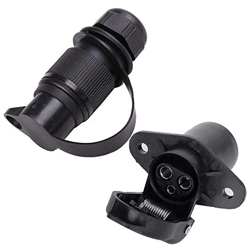 AOHEWEI Anhänger Steckdose 3 Poliger Stecker 12v Abschleppen Verbinder Schraubenende 3 Wege Männlich und Weiblich LKW Teile Für Elektrische Wohnwagen und anderes Nutzfahrzeug