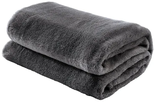 Erwin Müller Teddy-Fleece-Wohndecke 150x200 cm in grau von Erwin Müller