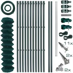 ESTEXO Maschendrahtzaun Komplettset 1,0 x 25 m – Robuste Zaunlösung - Vielseitiges Zaunset mit langlebiger PVC-Beschichtung. Ideal für individuelle Anpassungen dank kürzbarer Pfosten. Perfekt für Ihren Gartenbereich!