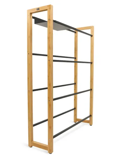 holz4home® Kastenständer Getränkekistenregal aus Bambus mit Metallstreben Schwarz - Regal für Getränkekisten - flexibles Design für 2 bis 8 Kistenplätze, ideal zur optimalen Lagerung und Organisation deiner Getränke in jedem Raum.