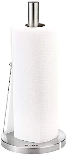 PEARL Küchenrollenhalter: Küchenrollen-Halter aus Edelstahl mit praktischem Abroll-Stopp (Folienabroller, Küchentücher Halter, Rollenhalter Küche)