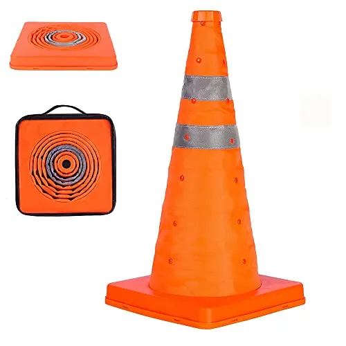 GUARDLEAD Warnkegel 45cm Reflektierender Verkehrskegel, Orange Verkehrsleitkegel Pylon Faltbar, Leitkegel für Straßensicherheit (1, 45cm)
