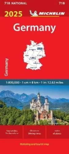 Germany 2025 - Michelin National Map 718 - Präzise Nationalkarte von Deutschland 2025, ideal für Reisen und Ausflüge, bietet detaillierte Informationen und hervorragende Orientierung.