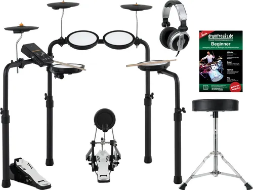 XDrum DD-250P E-Drum Kit Set - E-Drums mit authentischem Spielgefühl, integrierter Bluetooth-Funktion und realistischen Mesh-Heads für präzise Dynamik. Ideal für Einsteiger und Profis.