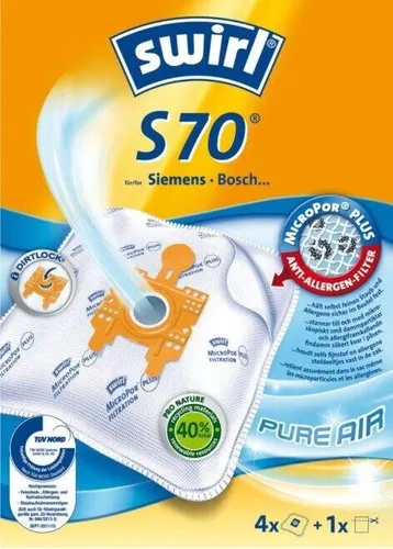 Swirl M 50 AirSpace Staubsaugerbeutel - Staubsaugerbeutel für Miele-Modelle, mit EcoPor Filtertechnologie für allergiefreie Luft und hygienische Reinigung, ideal für gesundheitsbewusste Haushalte.