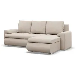 Rechts Ecksofa mit Schlaffunktion FORESTA, Beige von Mebligo